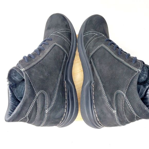 Wolky Ankle Boots Womens 41 Why Black Nubuck Leather Lace Up Zip Bootie Shoes - Picture 10 of 13